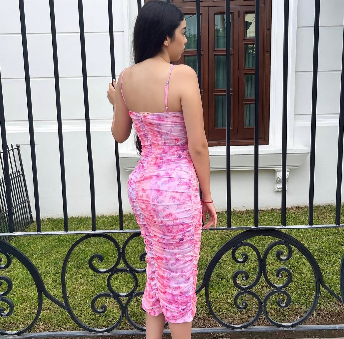 Floral Pink Mesh Dress
