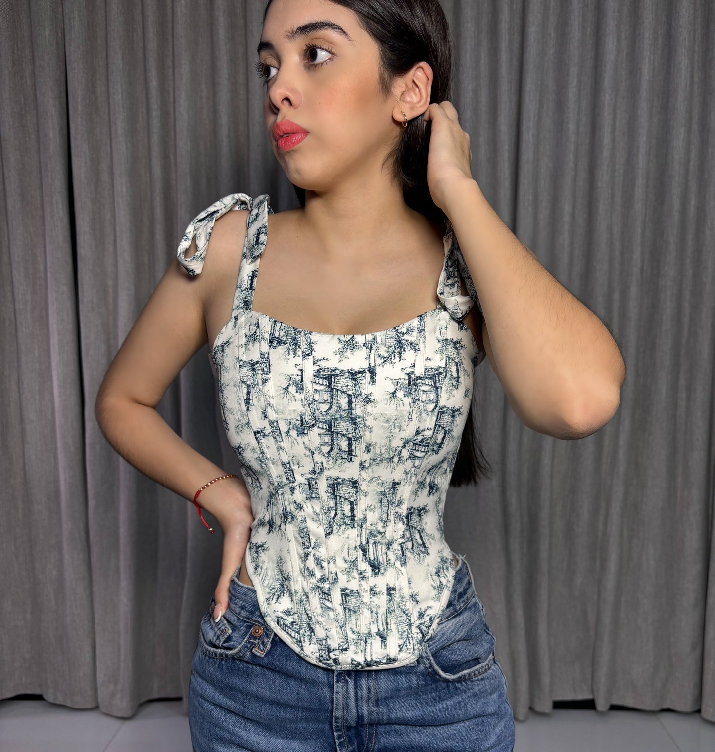 Corset White Estampado
